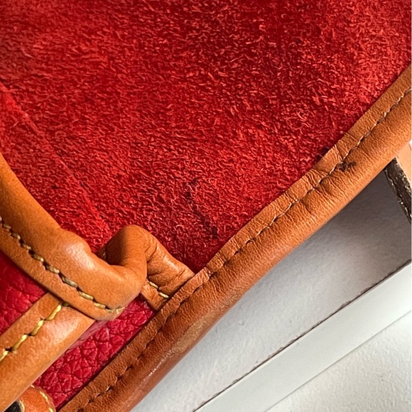 Dooney & Bourke Red Brown Leather Mini Binoculars Equestrian Crossbody Bag - Picture 14 of 16